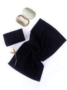 3 条/包 厚 120gsm 黑色毛巾，35x75cm/13.78x29.53 英寸，面巾，干发巾，毛绒吸水，快干，不起毛，防褪色，男女通用简约风格，适用于浴室、家庭、酒店、健身房、桑拿、厨房、瑜伽、美容院、游泳、清洁、母亲节礼物