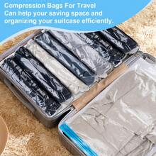 20 Pack Combo WaterProof Travel Storage Bag Hand Roll Space Saver Vacuum Seal Bags Vacuum Storage Bag For Clothes Travel Packing Organizer