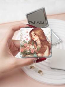 Y2K Series Vanity Compact Mirror, Foldable, Ultra-Thin, Lightweight, Convenient Hand Mirror, Pocket-Size, Cartoon Floral Design, Reliable, Scratch-Resistant, Multipurpose 180° Flip Cover,Makeup,Cheap,Room Decor,Vanity,Travel,Bedroom,Makeup Accessories,Mirror,Vanity Mirror,Mini Mirror,Compact Mirror,Mirror Small,Hand Mirror,Cheap,Stocking Stuffers,Makeup,Makeup Tools,Cheap Stuff,Gifts,Gifts For Women,Christmas Gifts - Multicolor - View 9
