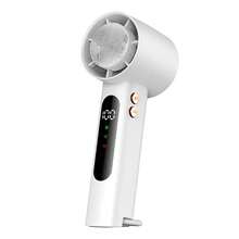Ventilador de mão com refrigerador de gelo, ventilador pessoal recarregável de 3000 mAh, velocidade ajustável de 0 a 100, supermini e potente, ventilador de mão portátil para viagens, atividades ao ar livre, escritório, trabalho, cor marfim