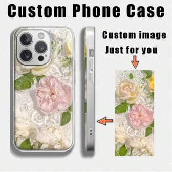 Bloemen telefoonhoesje Glitter vloeibaar telefoonhoesje compatibel met Apple 16 Pro Max/15/14/13/12/11, anti-val telefoon beschermhoes