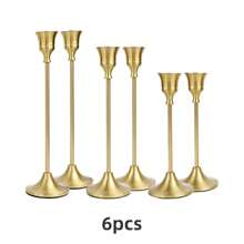 12PCS/6PCS/3PCS Metallic Tapered Candle Holders Set, Silver-Plated/Copper-Tone In Multiple Colors, Suitable For Home, Dining, Parties, Weddings, New Option: 1 Stainless Steel Napkin Holder + 6 Candle Holders Set, Home & Living/Home Decor/Candles & Holders/Candle Holder Sets