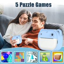 Instant Print Camera For Adult Leisure Toys, Christmas Birthday Gifts For Girls Boys, HD Digital Video Cameras For Adult, Portable Toy (1300mAh Rechargeable Battery)For Holidays, Christmas, Halloween, Birthday Parties & Special Occasions