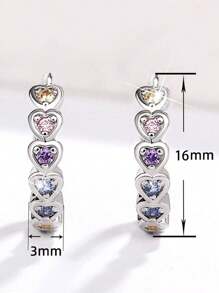 1 Pair Elegant Cubic Zirconia Earrings, Suitable For Women, Suitable For Wedding Anniversary, Engagement Party, Valentine's Day Gifts,Mom,Mother,Mother's Day,Gift