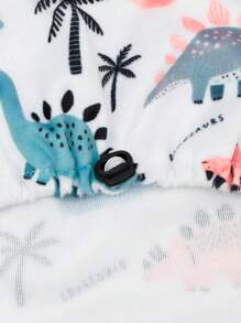 1pc Dinosaur Print Puppy One-Piece Pajamas, Adjustable Fit, Suitable For Small And Medium Dogs