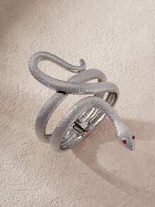 1pc Elegant Party Snake-Shaped Bracelet, Luxurious, Minimalist, Chic Design, Suitable For Party, Formal Dinner, Outdoor Outing, Couple Date, Friends Gathering, Graduation, Gift