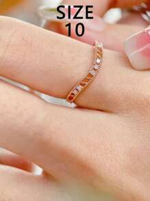 1pc S925 Sterling Silver Asymmetrical Elegant Lace Hollow Zirconia Ring, Versatile Ins-Style Design For Women Daily Wear, Wedding Jewelry, Holiday Party Gift