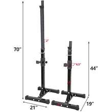 Pair Of Adjustable Height 4570 Profional Portable Dumbbell Racks Sturdy Steel Squat Rack Barbell Free Bench Pr Stands Home Gym Load 660Lbs Dipping Station - as pic - View 3