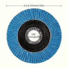 10 件 4-1/2 英寸翻转砂轮 40/60/80/120 粒度砂轮，用于金属除锈和抛光 - 藍色 - 查看 2