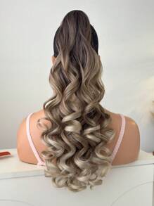Claw Ponytail Extension Hair Accessories Ombre 22 Inch Long Deep Wave Heat Resistant Fiber Synthetic Ponytail Hairpiece For Women Girls Daily Used