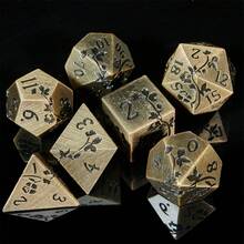 7pcs Metal Flower Dice, Heavy-Duty Polyhedral Dice Set, Suitable For , RPG, Tabletop Role-Playing Games, Christmas, Thanksgiving, Birthday Gift - Multicolor - View 2