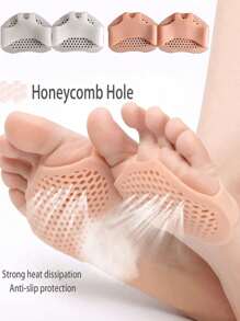 1Pair Unisex White Honeycomb Breathable Silicone Foot Protector Anti-Friction Cushion Pads,Silicone Forefoot Pad Half Insole, Breathable & Elastic Insoles,Anti-Wear Foot Cushions, Forefoot Cushioning Shoe Supports For Women And Men,Toe Separator,Foot Care,Outdoor,Travel,Travel Accessories,Heels,Toe Protector
