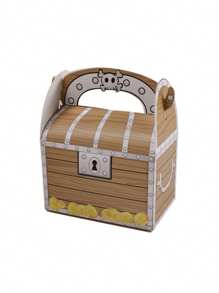 4/10/16PCS Piracka skrzynia skarbów, pudełko na upominki na imprezę, podręczne pudełko na skarby, pudełko do pakowania artykułów do pieczenia