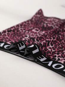 3 PCS Women's High Waist Boxer Shorts Sexy Leopard Print Panties Seamless Letter Belt Briefs Tummy Control &Butt Lifter Stretch Sporty Underwear