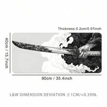 超大武士刀橡胶防滑鼠标垫，可水洗游戏桌垫，大尺寸键盘垫，礼品鼠标垫，桌面保护垫，学习垫，多种尺寸可选，笔记本电脑垫，返校季游戏鼠标垫，办公桌配件，办公用品，办公桌配件，鼠标垫，桌面鼠标垫 - 武士刀 - 查看 15