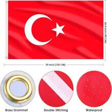 Turkey Flag, (Hand Waved Flag) Turkey Mini Flag, Holiday Event Flag Conference Room . Classroom . Garden . Holiday Grand Opening Bar Sports Club Decoration (Turkey)