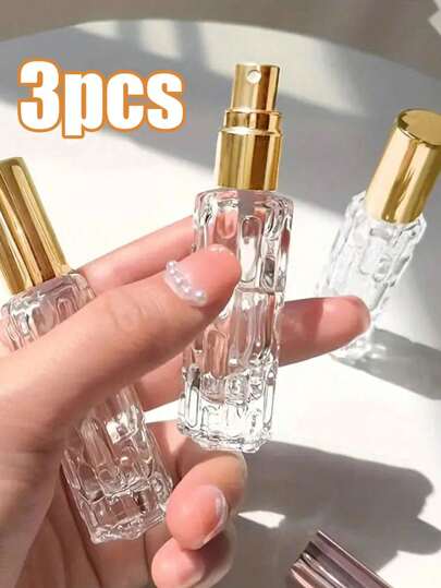 3 pièces Bouteilles de voyage rechargeables transparentes de 10 ml, flacons vaporisateurs, parfaits pour le toner, pour une beauté pratique n'importe où, accessoires de voyage idéaux, fournitures scolaires, camping de vacances, produits essentiels de vacances, mini assainisseur d'air pour femmes, assainisseur d'air pour hommes, retour à l'école
