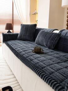 1pc Bohemian Style Sofa Cover, Quilted Thick Plush Fabric, Machine/Hand Washable, Non-Slip Pet Friendly Sofa Protector, Soft & Comfortable Polyester, Suitable For Living Room, Bedroom, Office Room Decor Home Decor Couch Cover Sofa Covers Living Room Decor