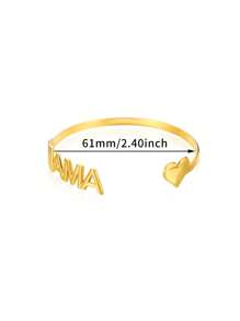 1 Pc Fashion MAMA Letter Bracelets For Women Gold Color Stainless Steel Heart Bracelet Mother's Day Jewelry Gift