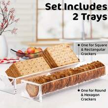 1/2pcs Acrylic Cookie/Food Display Rack, Rectangular Cookie & Snack Tray, Minimalist Elegant Food Display & Storage Rack, Suitable For Events Like Team Building, Birthday, Wedding Party, Family Gathering