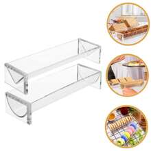 1/2pcs Acrylic Cookie/Food Display Rack, Rectangular Cookie & Snack Tray, Minimalist Elegant Food Display & Storage Rack, Suitable For Events Like Team Building, Birthday, Wedding Party, Family Gathering