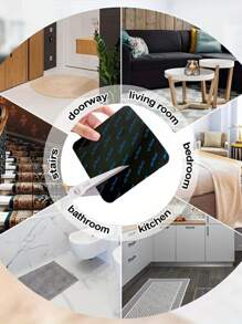 4pcs Black Non-Slip Rug Clip Pads - Durable Rubber, Washable And Reusable, Great For Keeping Rugs In Place On Hardwood Floors, Rug Pad Clips