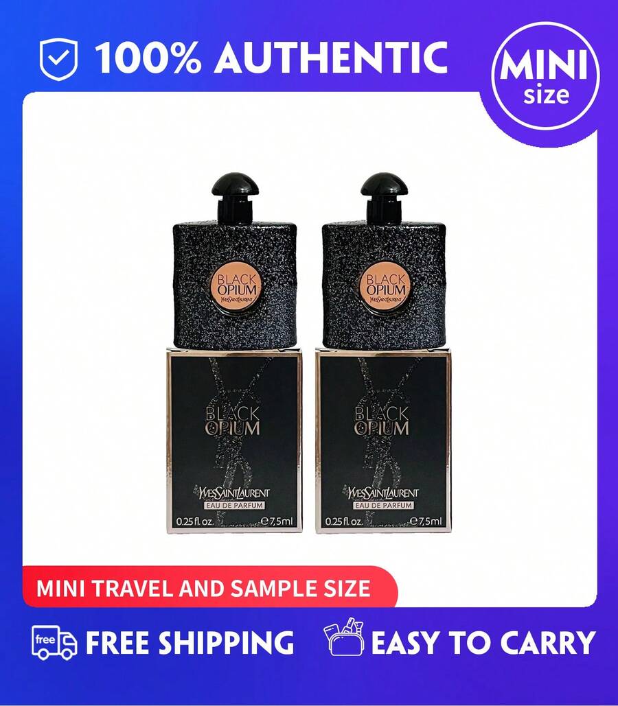 YSL BlackOpium Eau De Parfum For Women With Coffee & White Flowers,(7.5ml/0.25fl.Oz) Splash Travel Mini(Set Of 2) - Black Opium 15ml(7.5ml*2瓶) - 查看 1