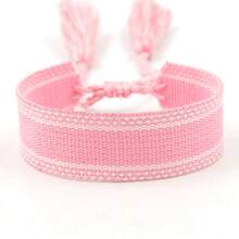 1pc Woven Bracelet Blank DIY Embroidery Tassel Wristband Bracelet, Commemorative Holiday Gift - Multicolor - View 15