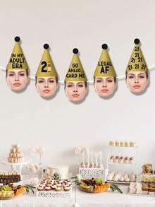 7/14/21 Stücke Individuelle 21. Geburtstags-Girlande, Individuelle Gesichts-Girlande, 21. Geburtstags-Dekorationen, "Endlich 21" Girlande, Gesichts-Dekorationen, "Auf 21" Girlande, Einundzwanzig, Personalisierte Geschenke, Feiertags-Dekorationen