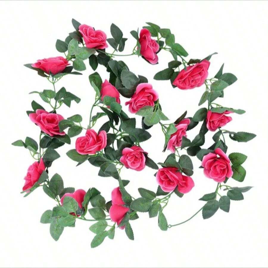 Cordão De Flores Primavera Outono 2m Artificial Plantas Folhagem Rosas