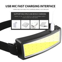KENSUN قطعة واحدة ضوء فيضي COB LED قوي بقدرة عالية ، مصباح رأس قابل للشحن USB ببطارية مدمجة ، مصباح يدوي مضاد للماء قابل للحمل للمهام الخارجية ، ملحقات للصيد والتخييم