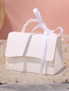 10个精美压纹礼盒，配缎带和珍珠手柄，多种尺寸可选，适用于各种场合，例如婚礼回礼盒、10个带珍珠手柄的小礼盒、婚礼礼盒、婴儿洗礼礼盒等。 - 彩色 - 查看 5