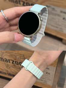 Correa de silicona magnética compatible con Galaxy Watch 3/4/5/6, GT4/3, Garmin, Amazfit en tallas 18 mm, 20 mm y 22 mm