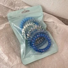 Serre-tête dégradé de couleurs sucrées comme des bonbons, série de couleurs, boucle de cheveux à cordon de téléphone pour femmes, haute élasticité et durabilité, sans laisser de trace en attachant les cheveux, bande élastique sans endommager la boucle de cheveux, convient pour la décoration de fête et les cadeaux de vacances. Rentrée scolaire