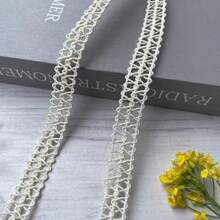 1.5cm Wide Hollow Lace Decorative Ribbons, Handmade DIY Shoe Side Edge Finishing Materials - Beige - View 4
