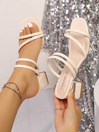 新款春夏女士高跟鞋、露趾凉鞋、粗跟穆勒鞋、时尚百搭约会/派对/正式鞋、简约办公室/工作高跟鞋、休闲室内/室外拖鞋