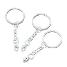 10pcs 25mm Colorful Key Rings With Chains Lobster Clasps For DIY Jewelry Making Key Ring Connector Hooks Bags Buckle Accessories - Keychain - View 16