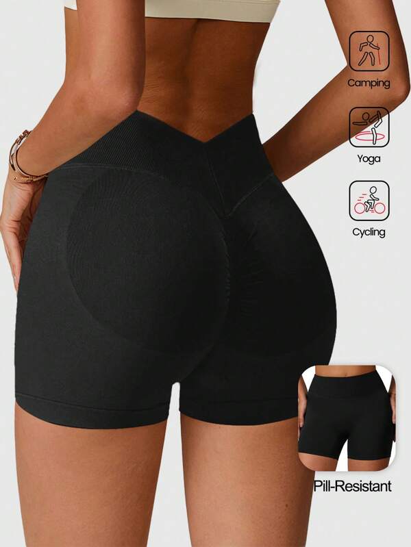 Aaseow Shorts de fitness con elevación y moldeado sin costuras para mujeres, para el verano