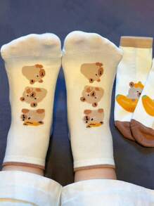 5 Pares de Meias Fofas e Caricatas 3D para Mulheres, Meias Leves de Tornozelo Estilo Cartoon Japonês para Verão