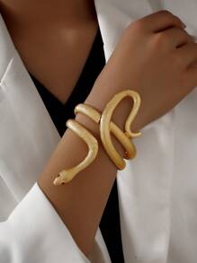 1pc Elegant Party Snake-Shaped Bracelet, Luxurious, Minimalist, Chic Design, Suitable For Party, Formal Dinner, Outdoor Outing, Couple Date, Friends Gathering, Graduation, Gift