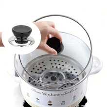 1 szt. Uniwersalny plastikowy szklany uchwyt do garnka, uchwyt pokrywki ze stali nierdzewnej, akcesoria kuchenne, praktyczne i niedrogie przybory kuchenne - Wielokolorowe - Zobacz 3