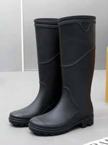 1 par de botas altas para hombre para pesca/lluvia, botas de trabajo versátiles impermeables antideslizantes, botas de goma gruesas y duraderas