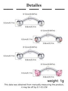 16g Eyebrow Rings Rook Earring Rook Piercing Jewelry Vertical Labret Lip Jewelry Pink Opal Stainless Steel Bridge Eyebrow Piercing Jewelry For Women Men Slivery Black Curved Barbell