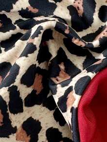 女士性感优雅沙滩度假比基尼套装，豹纹两件式露背泳衣，夏季