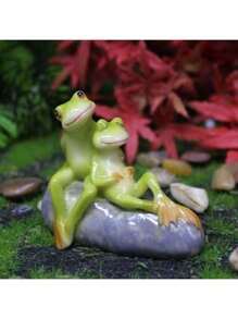 1 Stück Harz Froschpaar, grüne Frosch Miniatur Skulptur, Tiermodell, Fee Garten Mini Moos Landschaft, DIY Gartendekoration, Heimdekoration Accessoires, Party Dekoration, Dekoration, Muttertagsgeschenke, Geschenke