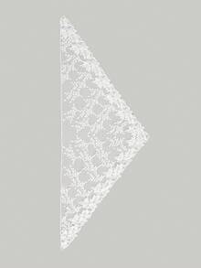 1pc Lace Floral Trim Scarf, Triangle Scarf For Dress - Multicolor - View 3