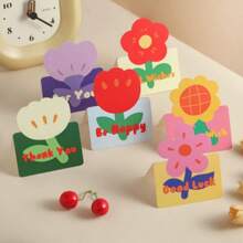 Ti invio un fiore, tulipani, girasoli, biglietto da visita per negozio di fiori, biglietto d'auguri pieghevole 3D per San Valentino, biglietto d'auguri per la festa della dea