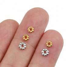 50pcs Flower Shaped Metal Beads, Stainless Steel Snowflake Spacer Beads For Jewelry Making, DIY Bracelet - Bead - View 5