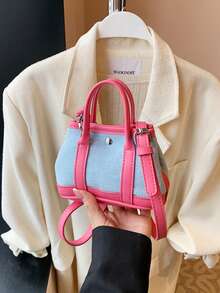 1pc Fashionable High-End Solid Color Small Handbag For Girl, Stylish Mini Bucket Bag, High-End Simple Texture, Versatile Handbag Messenger Bag, Sweet And Cute Style, Can Be Carried By Hand Or Across The Body, Suitable For Going Out Shopping, Daily Use, Multiple Pockets And Large Capacity, It Is A Good Choice For Gifts - Fashionable Sweet Handbag - View 5