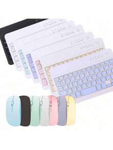 Macaron Color Wireless Bluetooth Keyboard And Mouse Kit Suitable For PC, IPad, Tablet And Notebook - 白色 - 查看 2